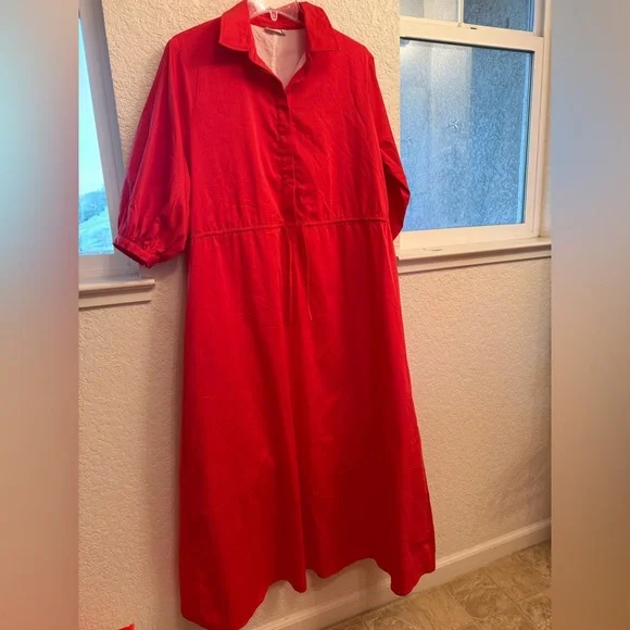 Hermoza Natalia Resort Wear & Quiet Luxury Susanna  Cinched Waist Maxi 💯% Cotton - Picture 6 of 14